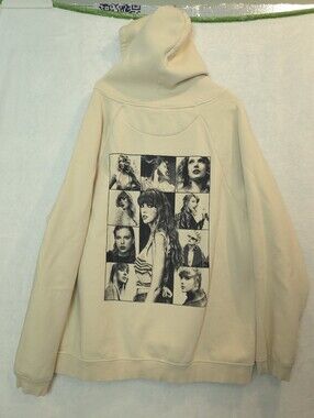 Taylor Swift The Eras Tour Hoodie Cream OFFICIAL Merch Pullover Sweatshirt 3XL